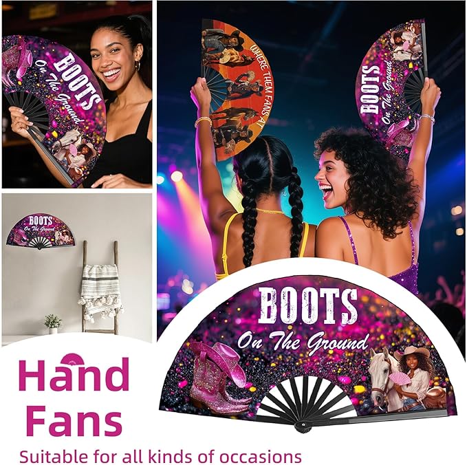 Boots on The Ground Hand Fan, 2 Pack Clacking Fans - Image 7