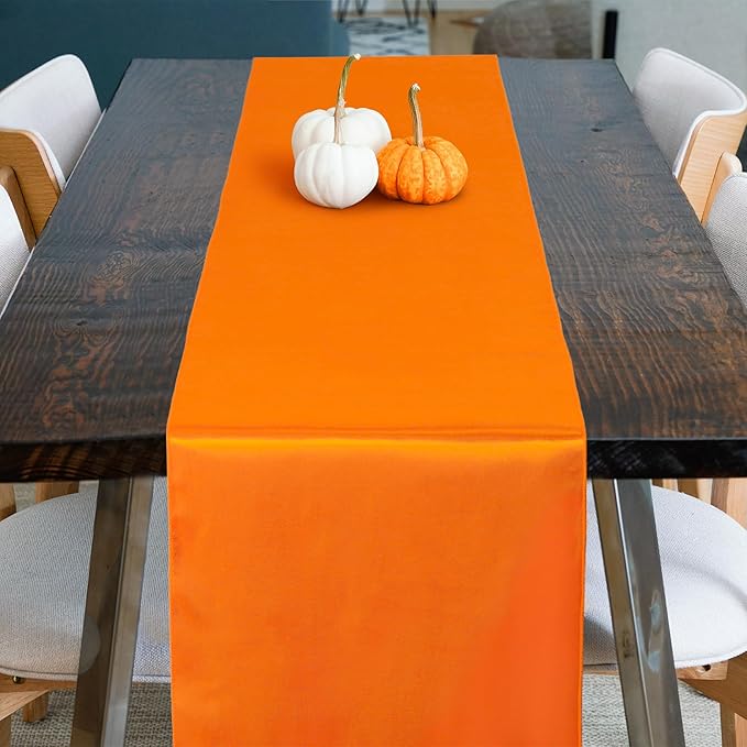Aneco 12 Pack Satin Table Runner 12 x 108 Inch Fall Autumn Long Wedding Satin - Image 4