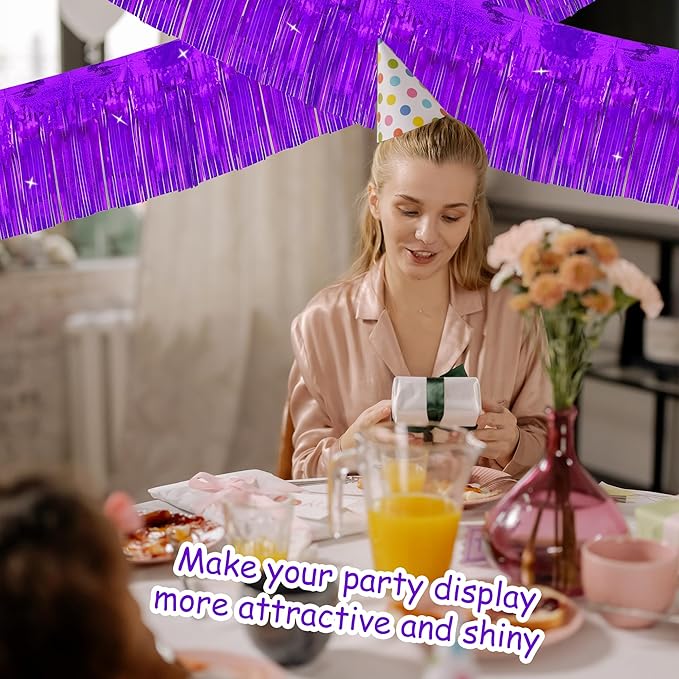 4 Pack 10 Feet Glitter Purple Parade Float Decorations - Image 4