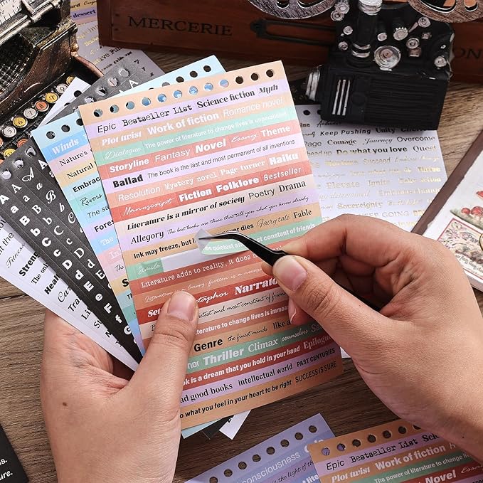 3000+ Pcs Word Stickers for Journaling, 50 Sheets Gold Foil Art Scrapbook Quote - Image 8