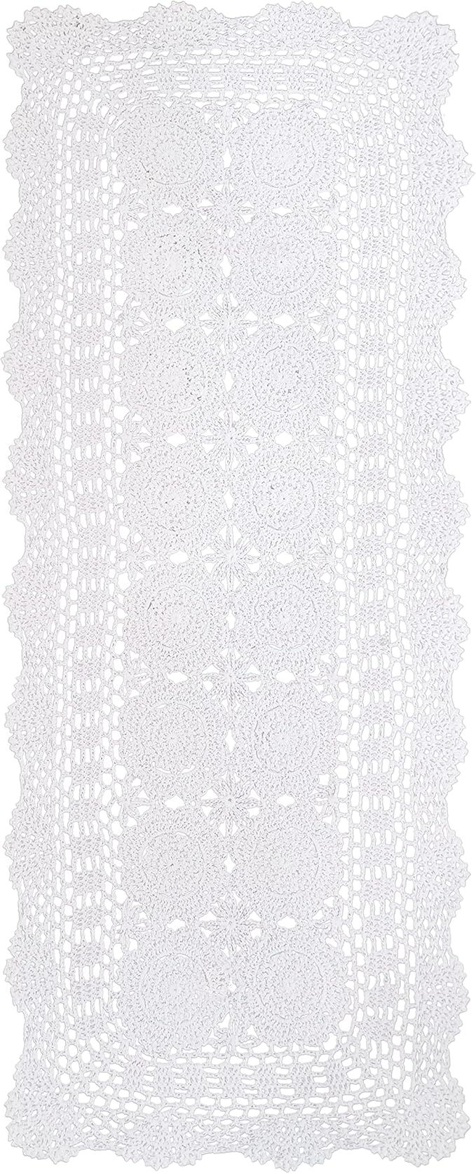 Phantomon Lace Table Runner Rectangular Table Cover Cloth Handmade Crochet by Phantomon