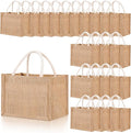 Cunno 24 Pcs Burlap Tote Bag Mini Jute Reusable Waterproof Bag by Cunno