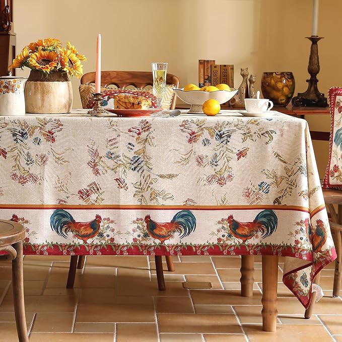 patdrea Designer Small French Rectangle Tablecloth, Decor Floral Table Cover - Image 2