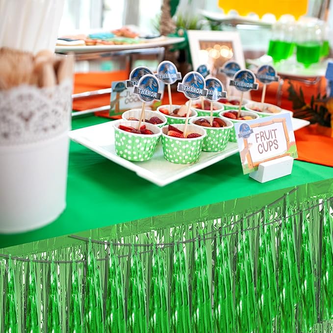 4P Green Foil Fringe Metallic Streamers Banner Tassel Garland - Image 6