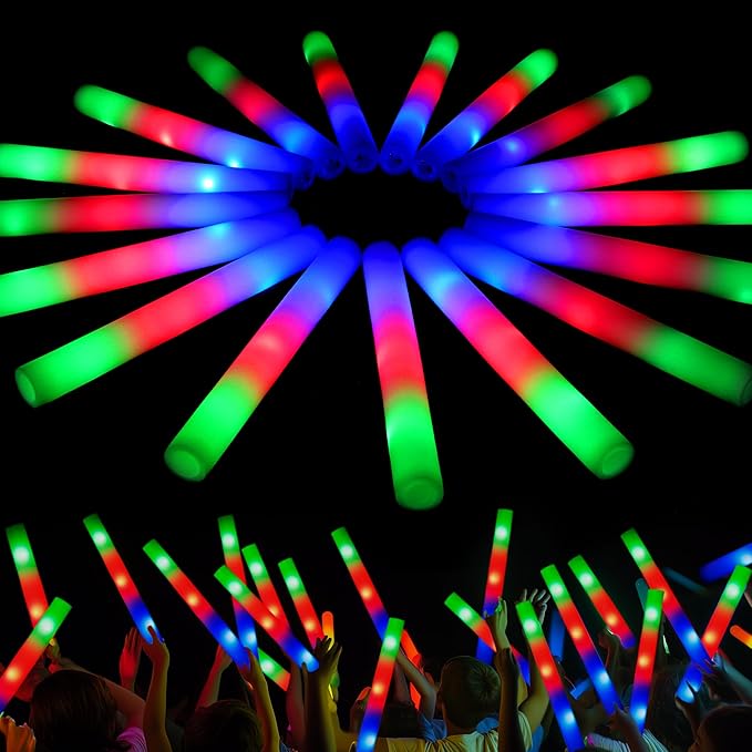 JOYIN 12 PCS LED Light Up Foam Sticks, Glow Sticks Party Favors Bulk by JOYIN