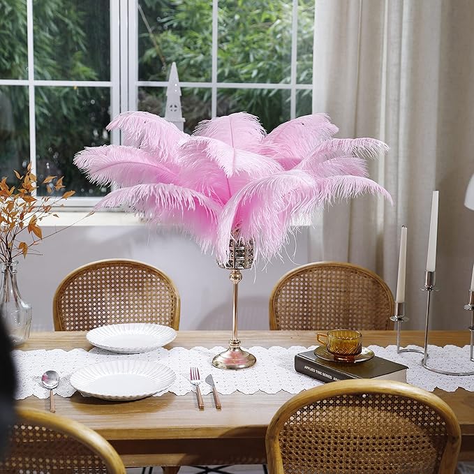 Larryhot Pink Long Ostrich Feathers - Image 5