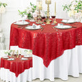 ShinyBeauty Red Table Cloths for Christmas 2 Packs, 72X72 Inch Sequin by ShinyBeauty