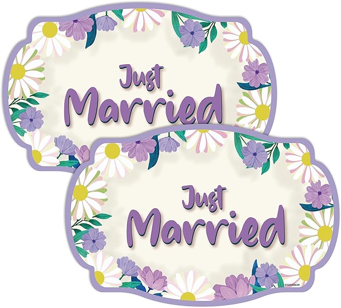 GEEKBEAR Just Got Married Car Magnet by GEEKBEAR