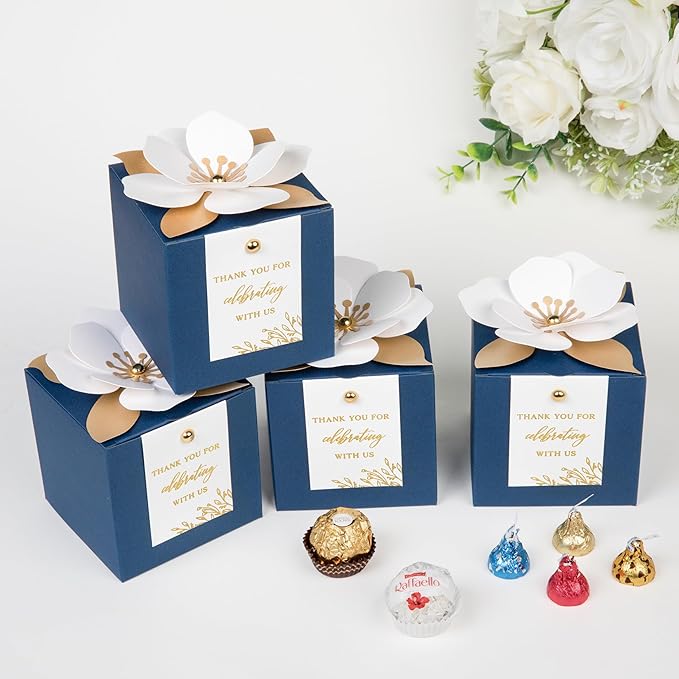 FEIYI 20 PCS Navy Blue Gift Boxes, 3 In 1 Favor Boxes - Image 3