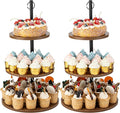 2 Packs Wooden Cupcake Stand, 3 Tier Large Cupcake Tower Stand 50 Cupcakes by Aminigram