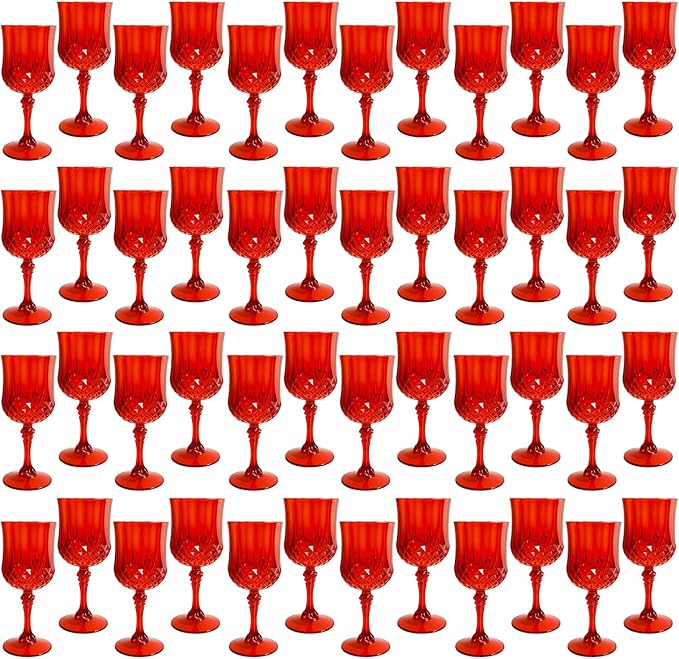 Plastic Wine Glasses，Plastic Goblets Vintage Style Cordial Drinking Glasses by LEYIQUCHAMPAGNEWINEGLASSES