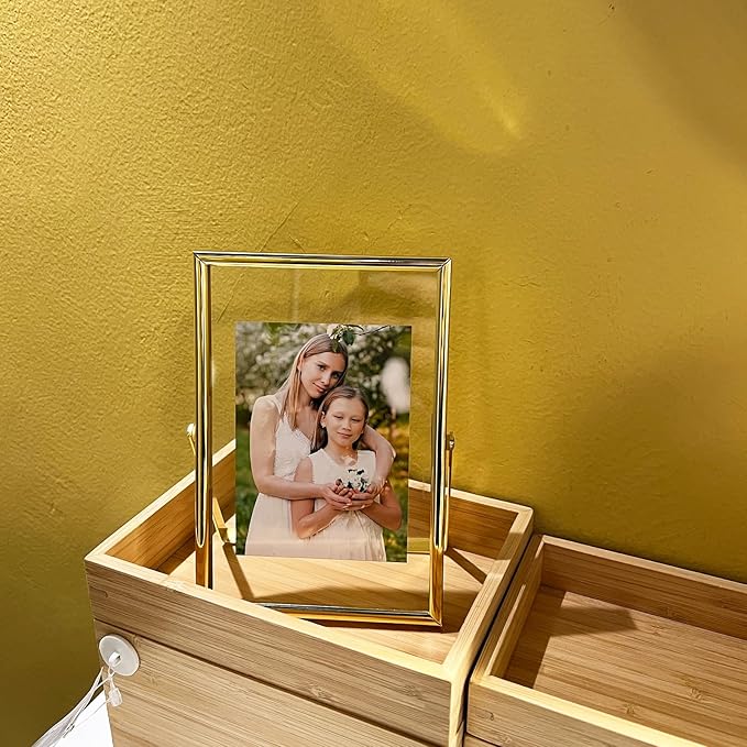 Gold Floating Frame, For Picture 3.5x5, Small Tabletop Photo Frame, Classy Gift - Image 8