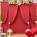 20ft x 15ft Red Wrinkle Free Backdrop Curtains by ENJOYYOURPARTY