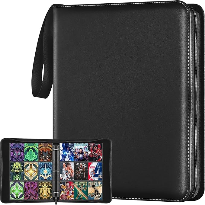 9 Pocket Card Binder, 900 Double Sided Pockets, PU Collection Binder by Unknown