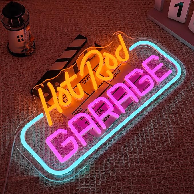Hot Rod Garage Neon Sign for Wall Decor Garage Neon Light Parking LED Neon Sign - Image 2