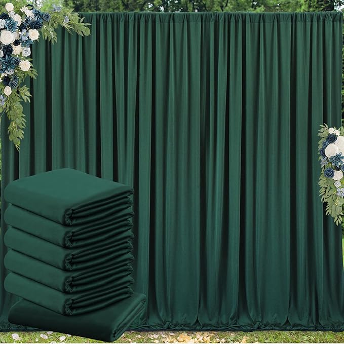 30 ft x 10 ft Wrinkle Free Hunter Green Backdrop Curtain by Outpain