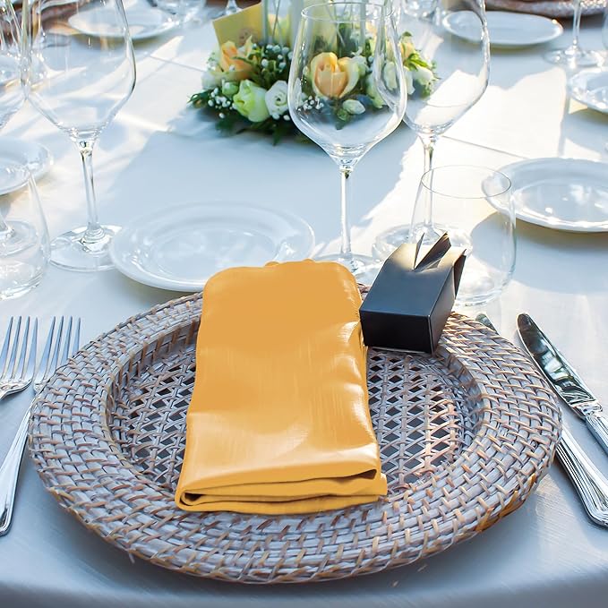 ANECO 12 Pieces Satin Napkins Soft Dinner Napkins Square Table Napkins 17 x 17 - Image 7