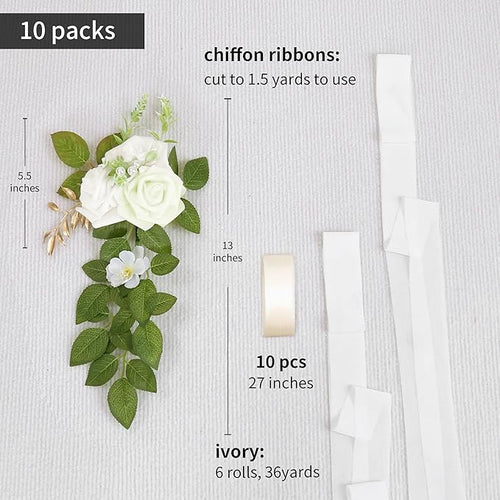10 Wedding Aisle Decorations for Wedding Ceremony White Wedding Chair - Image 2