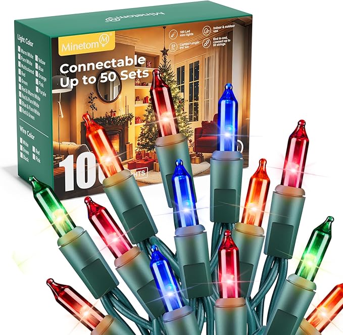 Minetom LED Multicolor Christmas String Lights, Christmas Decorations Indoor by Minetom