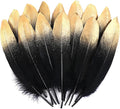 Larryhot Dipped Gold & Black Goose Feathers by Larryhot