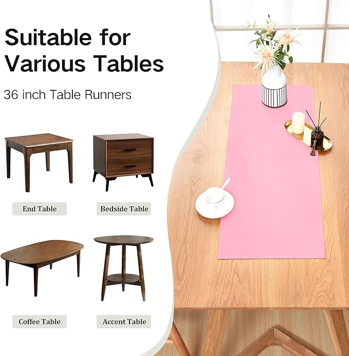 Farmhouse Pink Table Runner Small Short Table Runners 36 Inches Coffee Table - Image 5