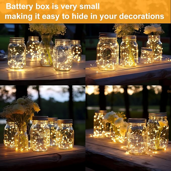 24 Pack Fairy Lights Battery Operated String Lights-3.3ft 20 LED Silver Wire - Image 6