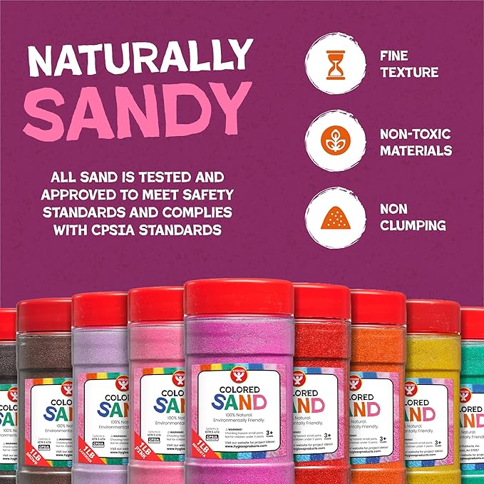 Hygloss Colored Sand for Crafts – 1 lb Bottle, Bright Rainbow – Vibrant - Image 5