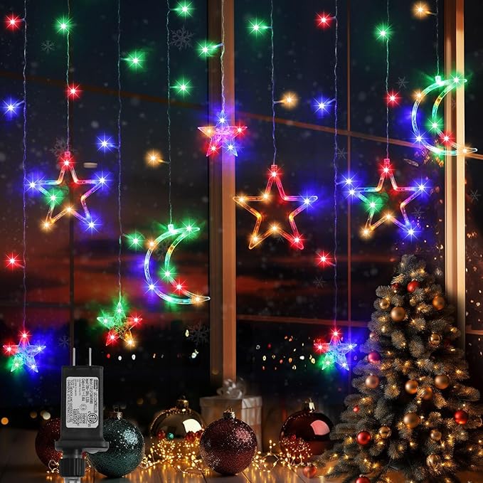 PUHONG Christmas String Lights, 138 LEDs Curtain Lights by PUHONG