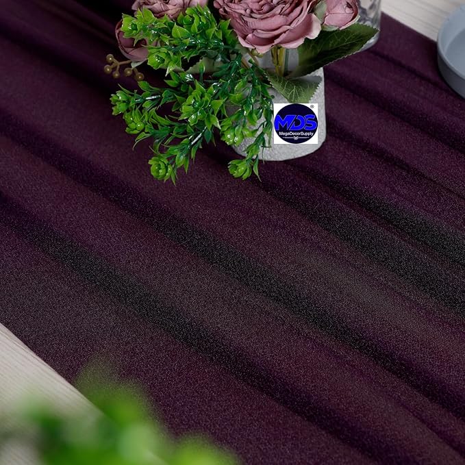 MDS 25 Pack 10ft Chiffon Table Runner 29 x 120 Inches Sheer Wedding Runner - Image 5