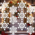 18 Pcs Large Christmas Snowflake Decorations, 8 Inch White Snowflake Hanging by Unknown