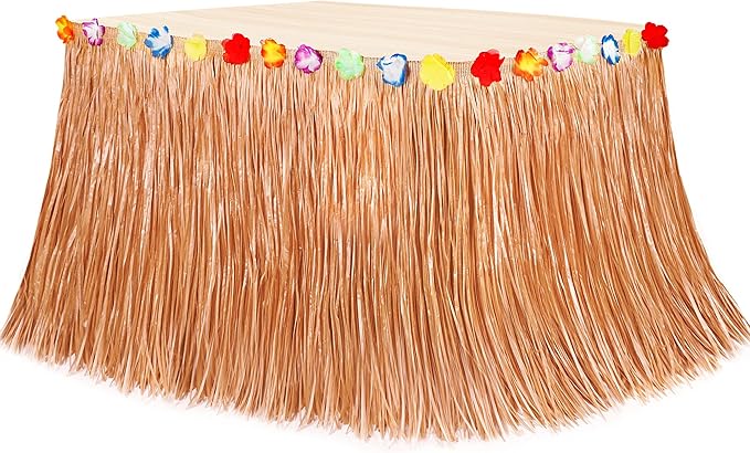Luau Party Decorations, Luau Flower 108 X 29.5" Grass Table Skirts Luau Party by Huskein