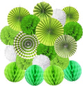Hanging Paper Fan Set, Tissue Paper Pom Poms Flower Fan and Honeycomb Balls by Recosis