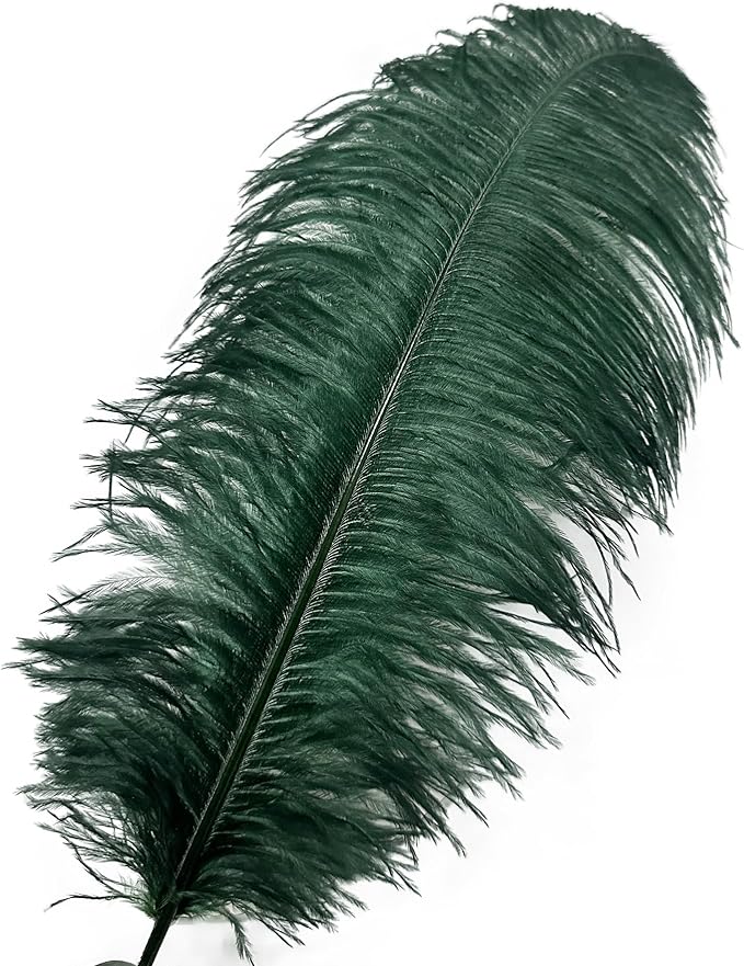 Happy Feather 16-18 inch Blackish Green Ostrich Feathers Craft - Image 2