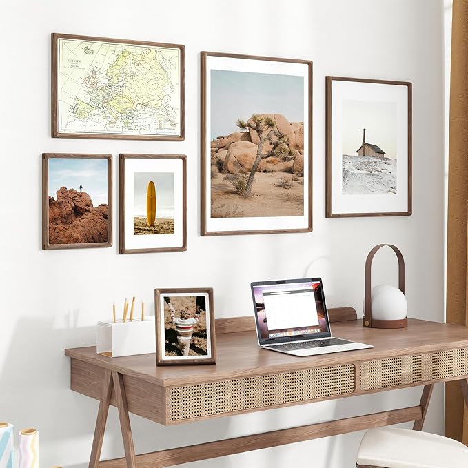 5x7 Wooden Picture Frames USA-Sourced Natural Walnut Wood Solid Wood Photo - Image 7