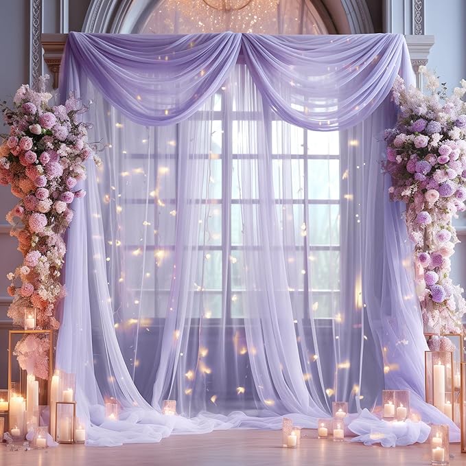 10x10ft Purple Tulle Backdrop Curtain - Image 7
