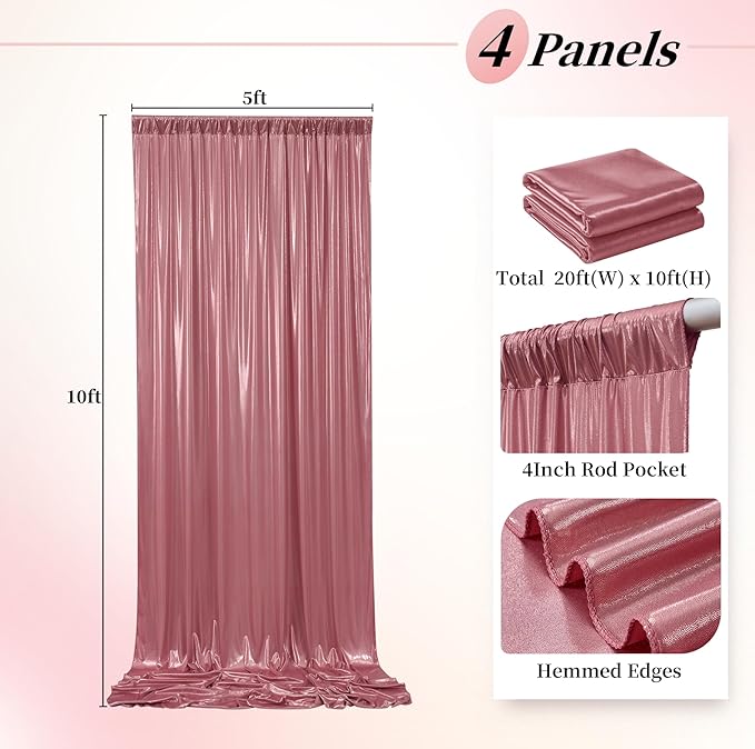 20ftx10ft Rose Gold Sequin Backdrop Curtain - Image 5