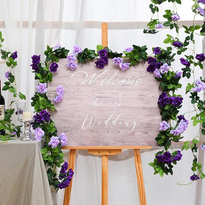 Floweroyal 4 Pack Artificial Flower Garlands 7.9FT Fake Rose Vines Silk Flowers - Image 3