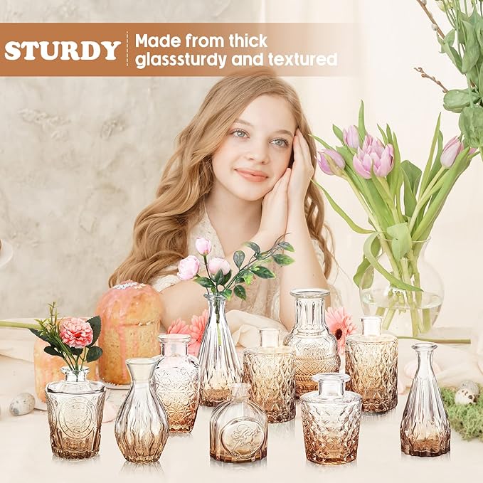 20 Pcs Glass Bud Vase Set Small Vintage Flower Vase in Bulk - Image 5