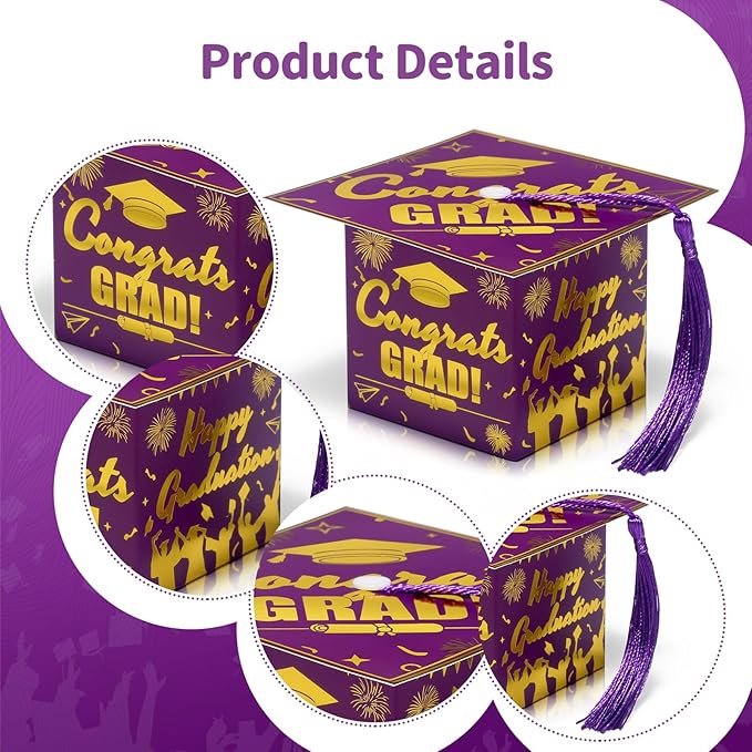 COTOPHER 36 Pack Mini Graduation Cap Gift Boxes, Class of 2025 Graduation Candy - Image 4
