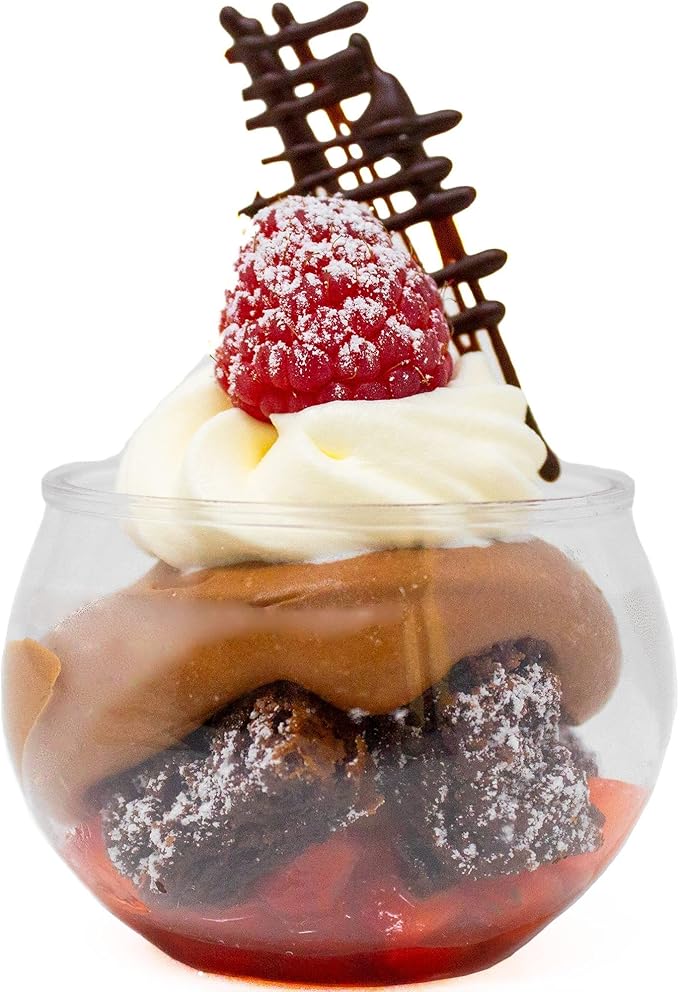 48 Pack 3 oz. Sphere Mini Dessert Cups Parfait Professional-Grade Recyclable by CMJJGourmetInc