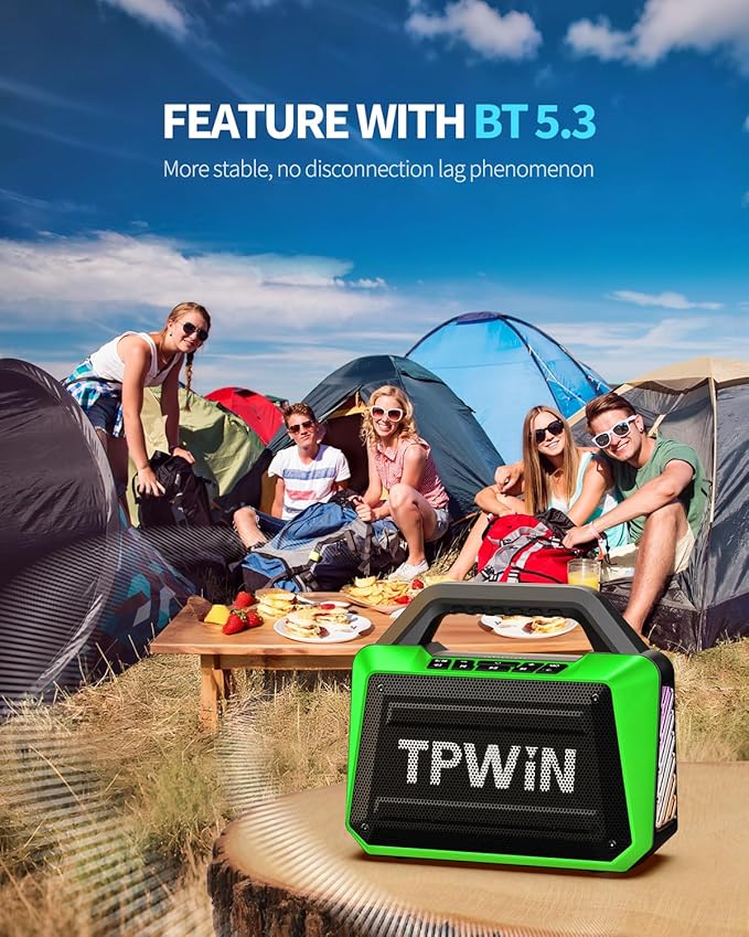 Bluetooth Speaker - 80W Loud Rugged Outdoor Speakers - Image 8