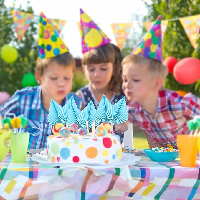 Gyufise 6pcs Paper Palm Fan Cake Toppers - Image 7