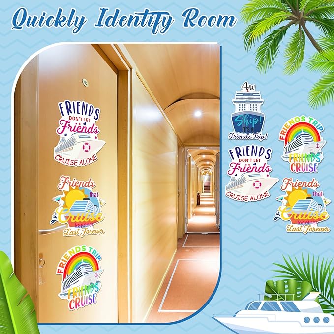 Hoteam 4 Pcs Friends Cruise Door Decorations Magnetic Large Friends Cruise Ship - Image 4