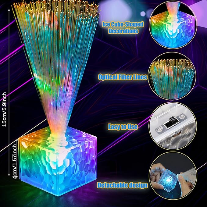 Amylove 30 Pcs Mini Fiber Optic Lamps Bulk Small LED Light up Table Centerpieces - Image 2