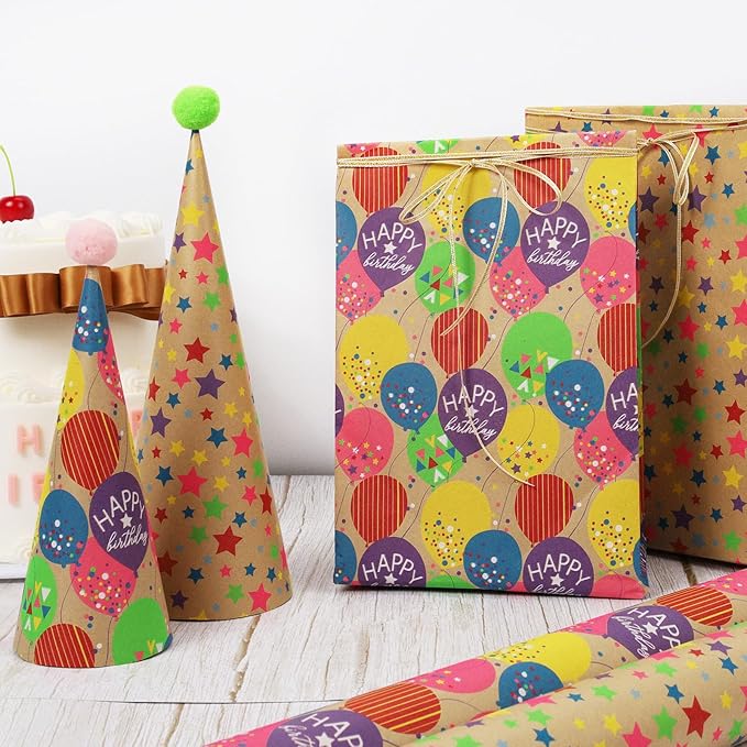 LaRibbons Birthday Wrapping Paper Roll - Image 5