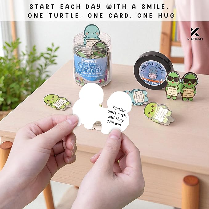 Positive Turtle Jar – 60 Funny Emotional Support Affirmation Cards, Sea Turtle - Image 4