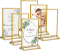 6 Pack Acrylic Sign Holder 5x7" Photo Frames, Double-sided Clear Menu Holder by Pansyling