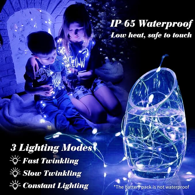 ZGWJ 24 Pack Fairy Lights Battery Operated, 7ft 20 Mini LED Fairy String Lights - Image 3