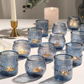 36pcs Votive Candle Holders, 2x2.5inchs Blue Elegant Glass Votives & Tealight by TRIRITE