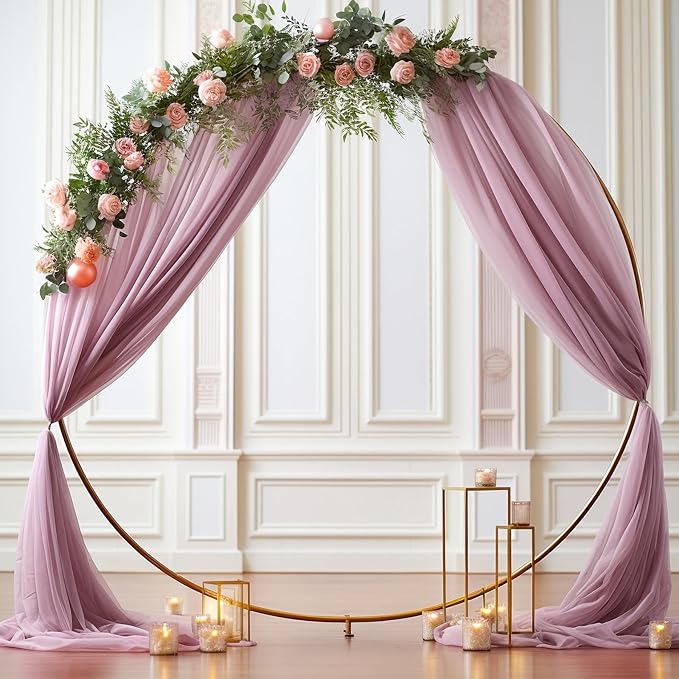 Arch Drapes for Wedding Arch Draping Fabric Dusty Rose Sheer Backdrop Curtain by Gogoparti